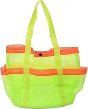 [Abaodam] Capacity Mesh Beach Bag for Women Stylish Swim Tote for Travel Swimming Beach Accessories Fluorescent Storage Bag with Handles