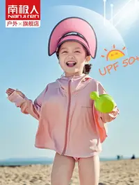 在飛比找樂天市場購物網優惠-南極人兒童防曬衣防紫外線透氣長袖短款風衣運動空調衫女童薄外套