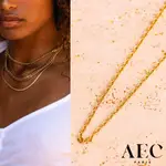 AEC PARIS 巴黎品牌 迷你切割細鍊 簡約金色項鍊 CHAIN NECKLACE DUBE