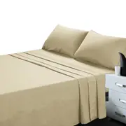 Soft Bed Sheet and Pillowcase Set Ultra High GSM - Cream
