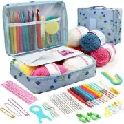 New Ergonomic Crochet Hook Starters 59Pcs Set Needles Kit 5 Rolls Yarn Knitting