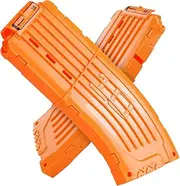 EKIND 10 Darts Banana Curved Clips Compatible with Nerf Elite Magazines - Quick Reload Soft Dart Ammo Clip for Nerf Toy Guns (Orange, 2Pcs)