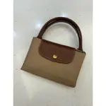 (全新)LONGCHAMP短把折疊水餃包 中型 卡其色 LONGCHAMP