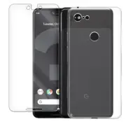 High Definition Screen Protector + Anti-Slip Soft Slim Case f Google Pixel 3 XL