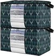 sanluoli 90L 2 Pack Under Bed Shoe Storage Containers with Reinforced Handles, clear window Storage For Closet
