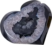 Agate Stone | Black Onyx Palm Gemstones | Love Pocket Massage Worry Stone Heart Crystals for Natural Body Balancing, and Crystal Grid