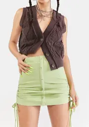[Bailey Rose] Avocado Side Tie Mini Skirt
