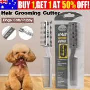 2 Sided Razor Clipper Comb Pet Hair Trimmer Grooming Cutter Dogs Cats Puppy AU