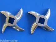 *TWO* #8 Meat Grinder Knife Cutter for Electric Cabelas LEM etc.