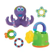 Bundle of Nuby Fun Watering Can Bath Toy + Nuby Floating Octopus Toy with 3 Hoop