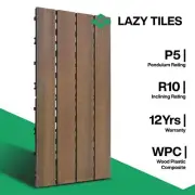 x5 WPC Wood Decking Tile - Interlocking Flooring Deck Tile - Indoor & Outdoor