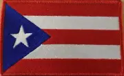 Puerto Rico Flag Patch With VELCRO® Brand Fastener Tactical 5 x 3 Red Border