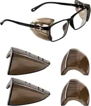 2 Pairs Eye Glasses Side Shields ONLY Flexible Slip on Side Shields