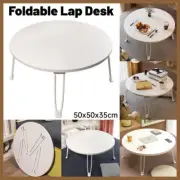 Small Foldable Computer Desk Portable Bed Table Round Home Office Laptop Stand