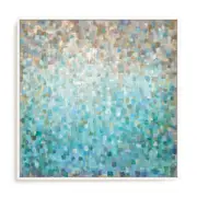 Artey | Blocked Abstract - Framed Canvas - White - 140 x 140cm