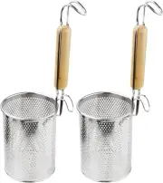 MyLifeUNIT Pasta Strainer, 2 Pack Stainless Steel Mesh Spider for Noodle, (4.54