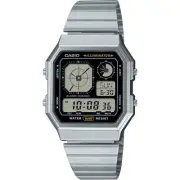 Casio Unisex Watch World Time Black and Grey Digital Dial Bracelet A130WE-1ACF