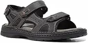 Mens Hush Puppies Simmer Black Sandals Leather Shoes 14 Standard Flip-Flop