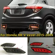For Honda HR-V Vezel 2015-19 Led Rear Fog Light Turn Signal Black House Streamer (for: Honda)