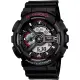 CASIO 卡西歐 G-SHOCK 經典紅黑重機雙顯手錶-55mm GA-110-1A