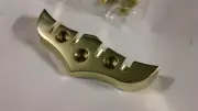 Alembic style bass guitar tailpiece solid brass/flat head screws.