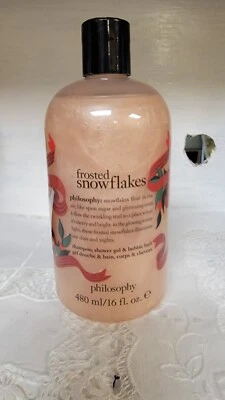 PHILOSOPHY "FROSTED SNOWFLAKES" SHAMPOO SHOWER GEL & BUBBLE BATH 16 oz. SEALED