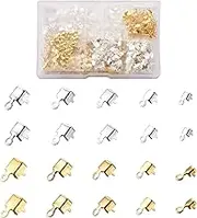 Craftdady 500pcs Cup Chain Connectors Crimp Cord Ends Tips Terminators with Loop for Iced Out Rhinestone Chain Jewelry Making, 5 Sizes & 2 Colors