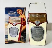 Antique 1960 Retro Style AM/FM Radio w/Stand Tested Transistor Radio