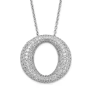 Sterling Silver & Cz Brilliant Embers Circle Necklace