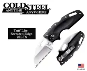 Cold Steel 2.5" Folding Knife Tuff Lite Serrated AUS-8A Steel TRI-AD Lock 20LTS