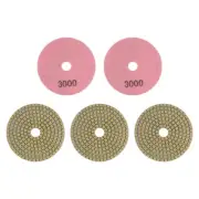 5pcs 4" Grits 3000 Premium Diamond Polishing Pads Wet/Dry for Stone Concrete