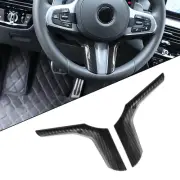 Sleek Design For BMW Compatible Carbon Fiber Steering Wheel Trim Set of Two