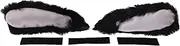 X AUTOHAUX Motorcycle Helmet Accessories Decoration Fold-Ear Rabbit for Motorcycle Bicycle Skiing Helmets Black Plush Sticker 1 Set