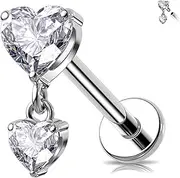 [Melighting] Titanium Helix Earring CZ Flat Back Earring 16G Cartilage Piercing Jewellery Internally Threaded Labret Stud Dangle Tragus Earring