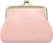 [Nipichsha] Coin Purse, Small PU Leather Change Purse, Coin Purse Wallet with Clasp, Car Coin Holder Pouch for Woman Men Kids Girls, Pink, Fashion