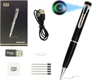 Spy Mini Camera Pen HD 1080p with 32GB SD Card - Pocket Camera Pen Business,Meeting,Leaning, Conference, Ourdoor Security Portable Spy Pen Recharged