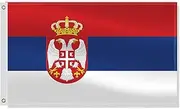 3×5 FT Serbia Flag,Large Serbians National Decor,Double Side Digital Printed 75D Polyester Banner With Canvas Header Brass Grommet
