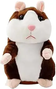harayaa Talking Hamster Toy Electronic Hamster Mouse Toy Cute Mimicry Animals Toys Repeats What You Say for Toddlers Kids Baby Gifts, Dark Brown