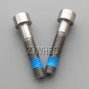 2pcs M8 x 40 mm Titanium Ti Screw Bolt Allen Hex Socket Cap Head + Thread Locker