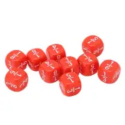 (Red)20Pcs Fraction Dice Class Set Plastic 6 Sided Multi Faceted Table Game HG