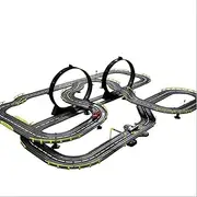 JUNMIN Two-Person Race Track Racing Toy, Manual Electric Remote Control, Girls and Boys Over 6 Years Old Gift (Color : Black, Size : 7.2M)