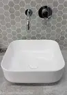 VANITY Counter Top WHITE Thin Feather Edge Ceramic Basin Bowl 395 x 395mm SQUARE