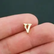 4 Letter V Charms Antique Gold Tone Alphabet Initial Lowercase v - GC686