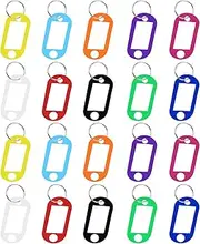 Key Tags, 20PCS Key Tags with Labels, Rings with Labels ID for Pets Name and Luggage