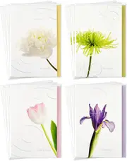 Hallmark Assorted Sympathy Greeting Cards (Flowers, 12 Cards and Envelopes)