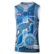 North Melbourne Kangaroos 2022 PUMA AFL Youth Indigenous Dreamtime Guernsey | Bl