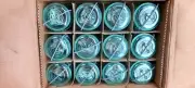 MASON JAR CASE 1776-1976 Ideal Aqua Blue Wire Bail Top Pint Ball Mason 36 Jars