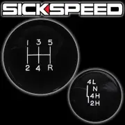 BLACK OL' SKOOL SHIFT KNOB/TRANSFER CASE SET FOR 5 SPEED CHEVY/GEO GEAR SHIFTER (for: Chevrolet)