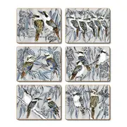 Country Kitchen Kookaburra Laugh Cork Backed Placemats Set 6 Cinnamon
