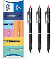 Pilot Frixion Ball Plus Erasable Rollerball Pen - 0.7mm Medium Tip - Thermosensitive Ink Clean Erasing for Office School Fabric Marking – Pillow Pack of 3 (Red)